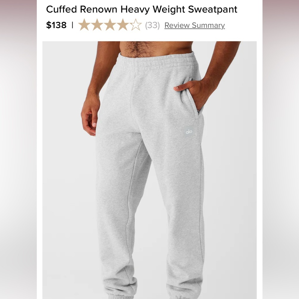 Mens ALO Renown Cuffed Jogger BLACK